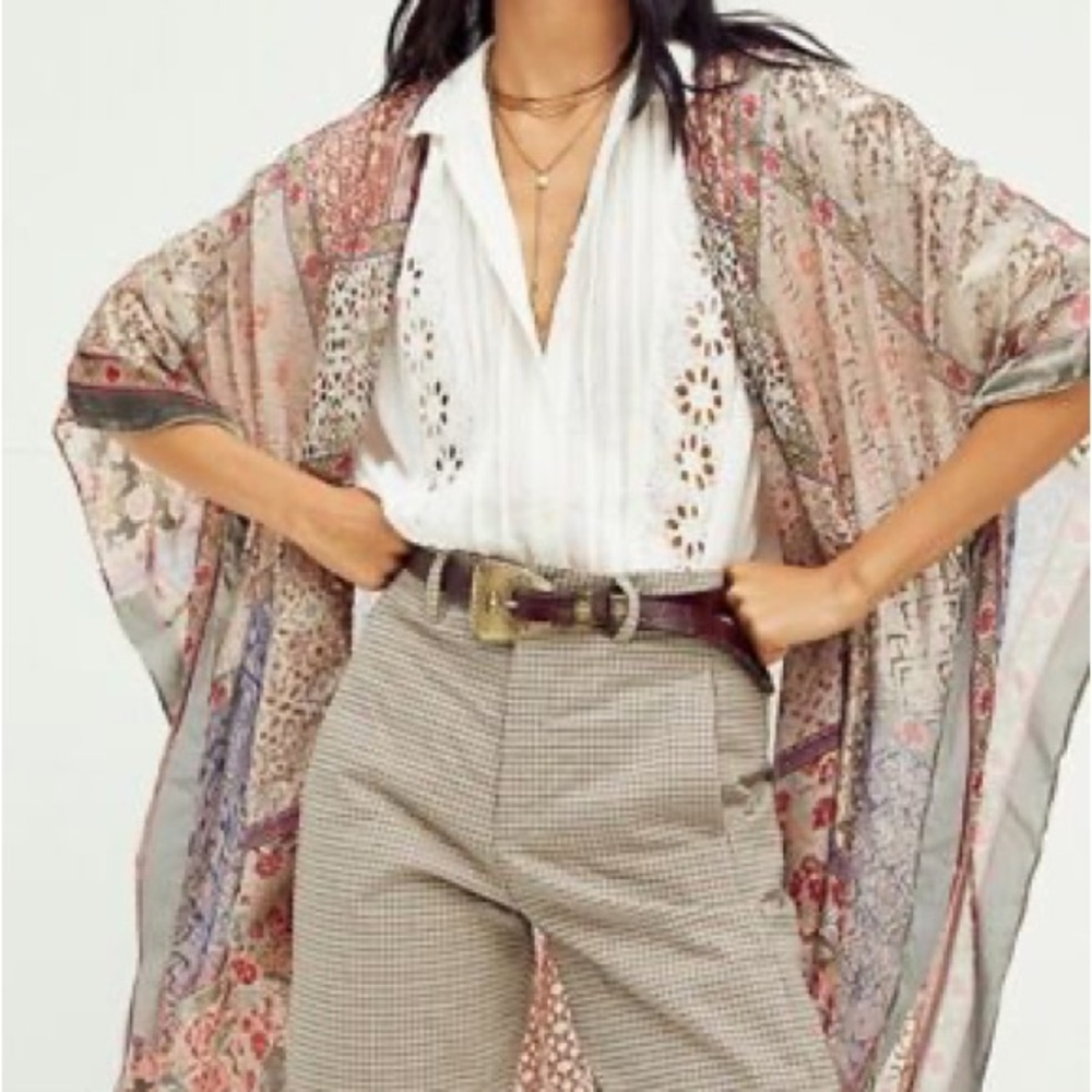 Free People Beguiled
Patchwork Burnout Velvet Kimono